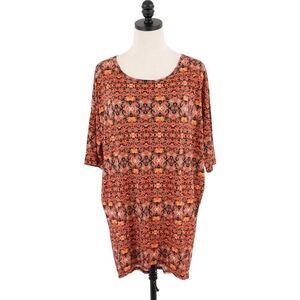 NEW LuLaRoe Irma Loose‎ Orange Tunic Top Long Shirt Tail Top Medium Boat
